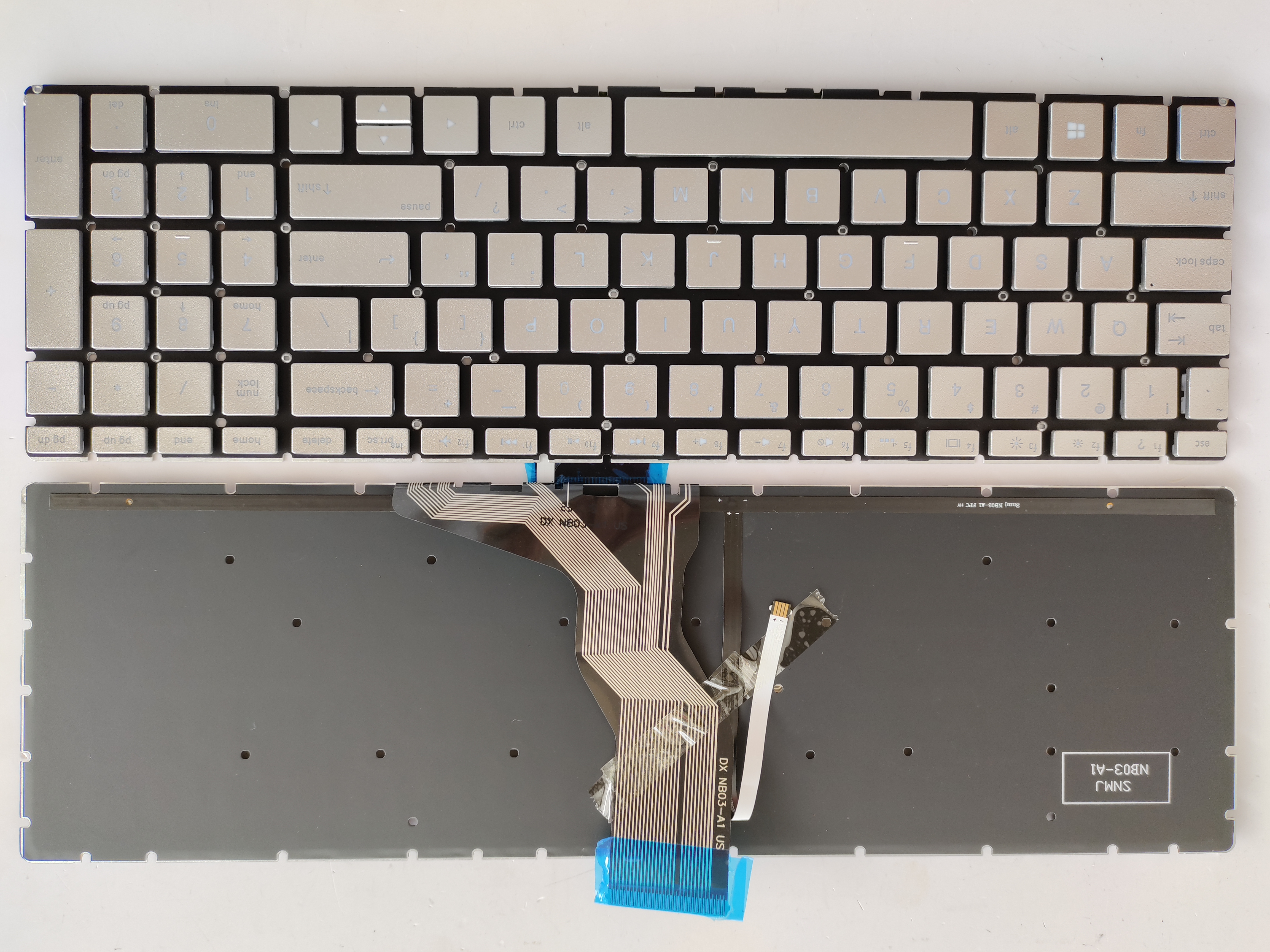 Picture of New Replacement Laptop Keyboard For HP 15-BS SILVER Backlit (OEM) US Layout